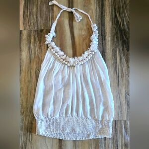bebe Soft light cream/Beige halter top
